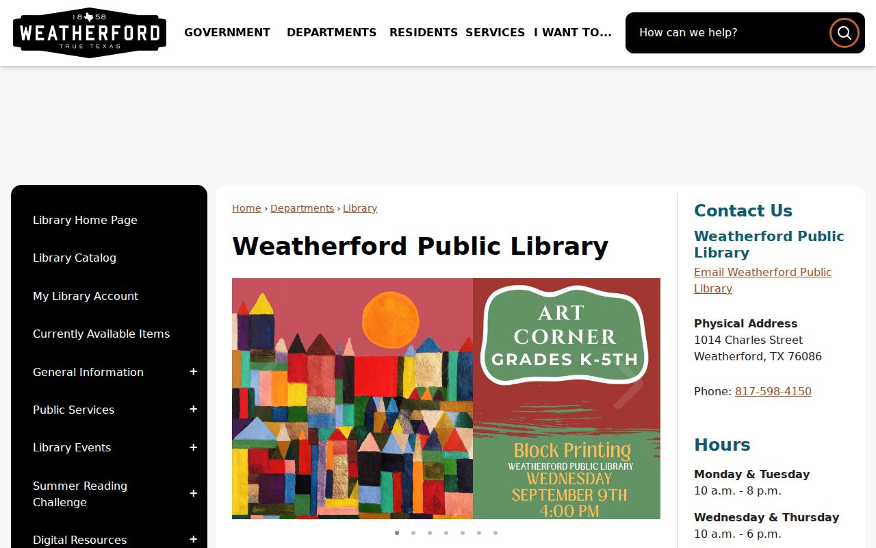 Weatherford city directory research at Weatherford Public Library services