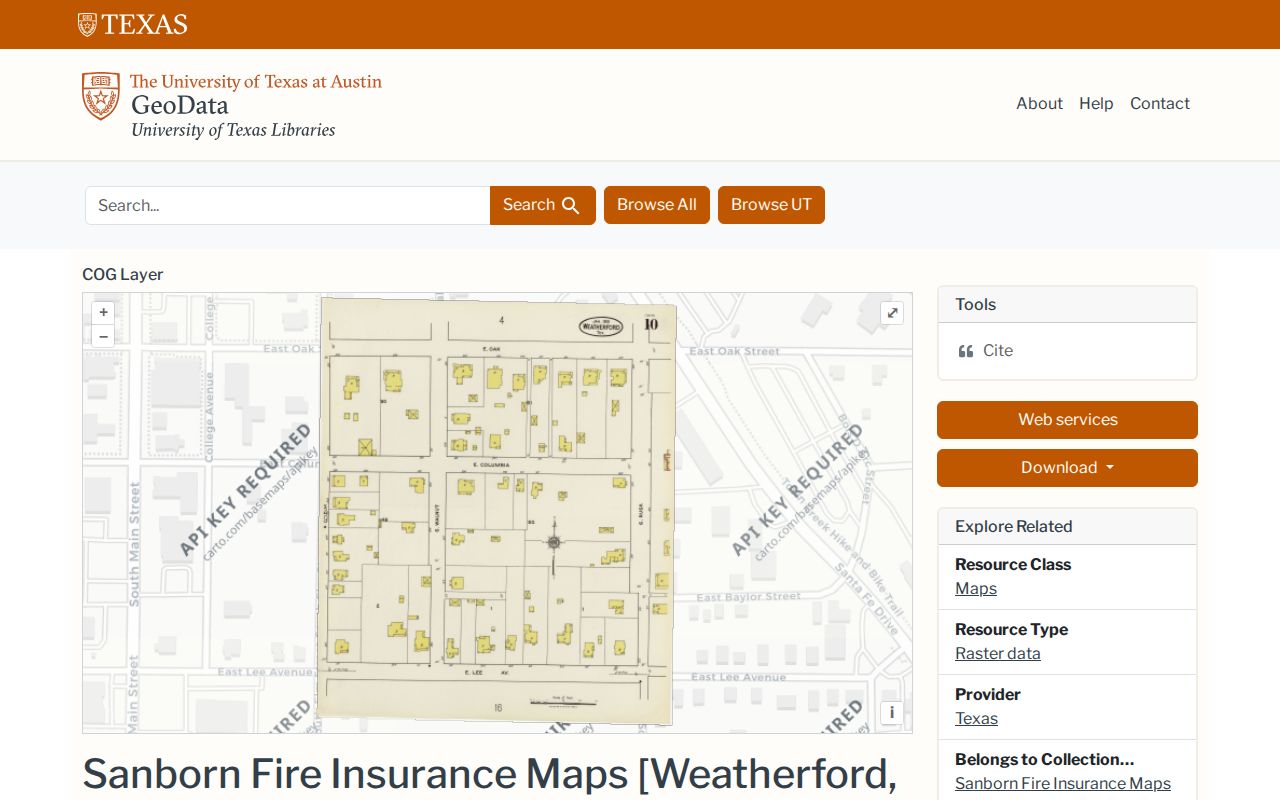 Weatherford previous residents address context on a Weatherford Sanborn map sheet